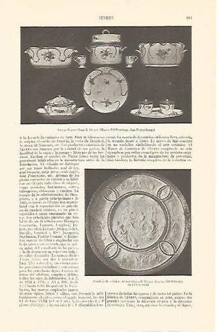 LAMINA V06874: Piezas de porcelana de Sevres