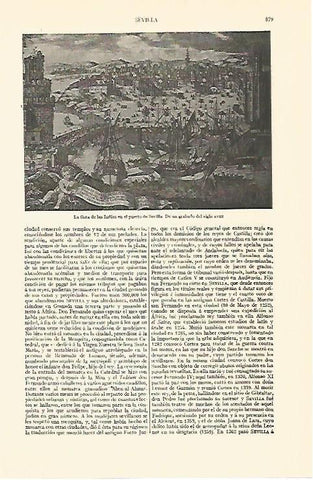 LAMINA V06871: La flota de las Indias grabado del siglo XVIII