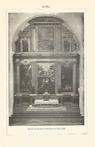 LAMINA V06865: Altar del templo de la Universidad de Sevilla