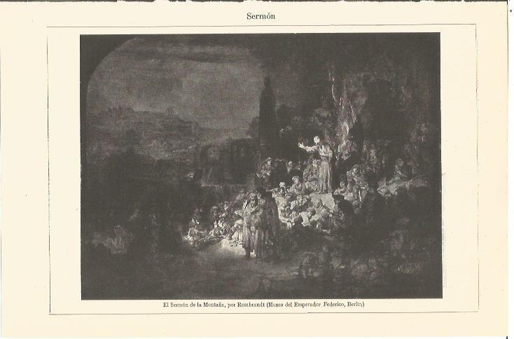 LAMINA V06797: El Sermon de la Montaña, por Rembrandt