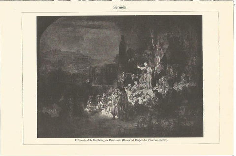 LAMINA V06797: El Sermon de la Montaña, por Rembrandt