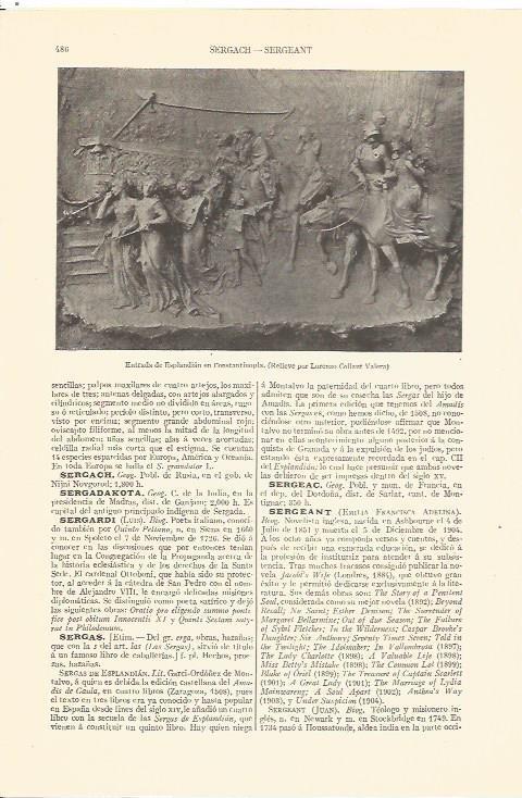 LAMINA V06793: Entrada de Esplandian en Constantinopla relieve