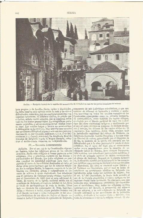 LAMINA V06781: Monasterio de Kilindar Serbia 