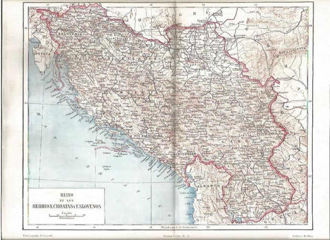 LAMINA V06777: Mapa del Reino de los serbios, croatas y eslovenos
