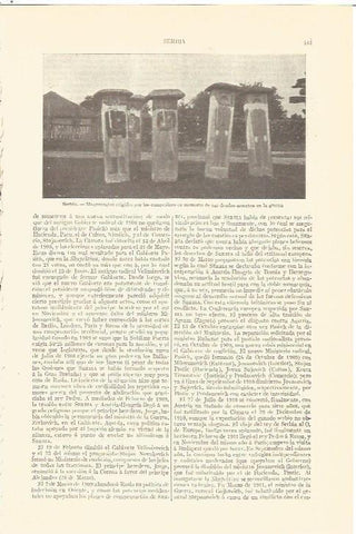 LAMINA V06786: Monumento a los deudos muertos en Serbia