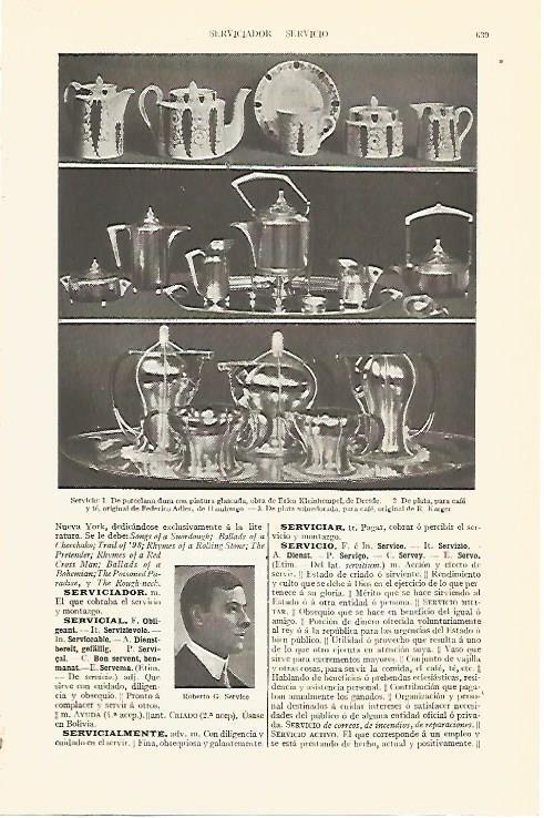 LAMINA V06816: Servicio de plata para café