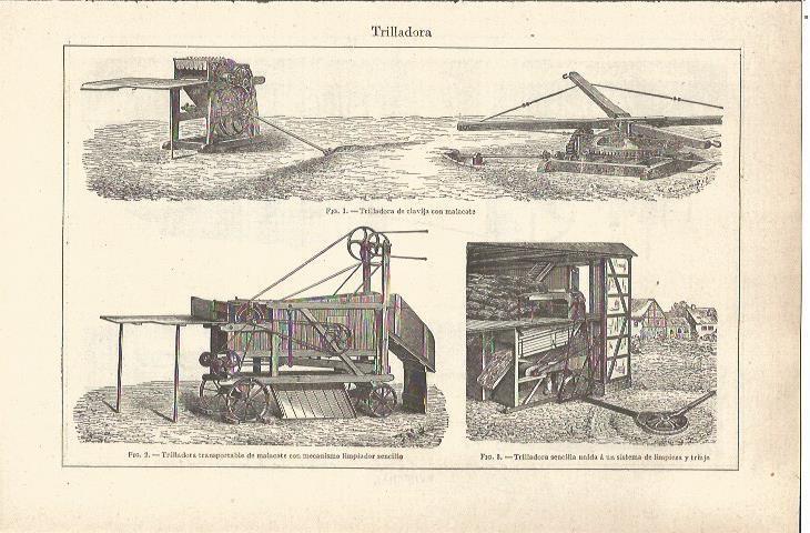 LAMINA V06538: Tipos de trilladoras