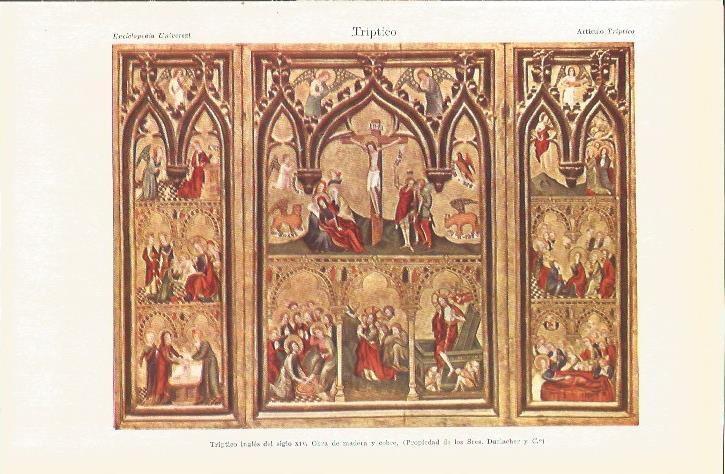 LAMINA V06562: Triptico ingles del siglo XIV