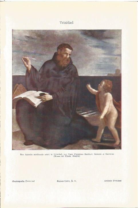 LAMINA V06551: San Agustin meditando sobre la Trinidad por el Guercino
