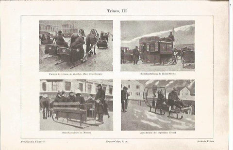 LAMINA V06547: Tipos de trineos