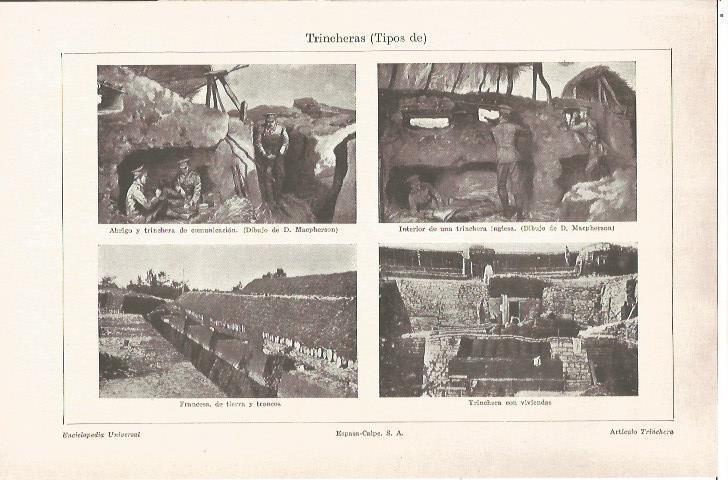 LAMINA V06544: Tipos de trincheras