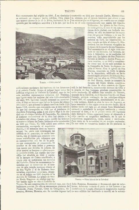 LAMINA V06486: Vista parcial de Trento, Italia