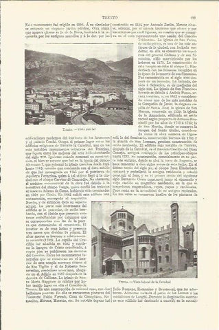 LAMINA V06486: Vista parcial de Trento, Italia