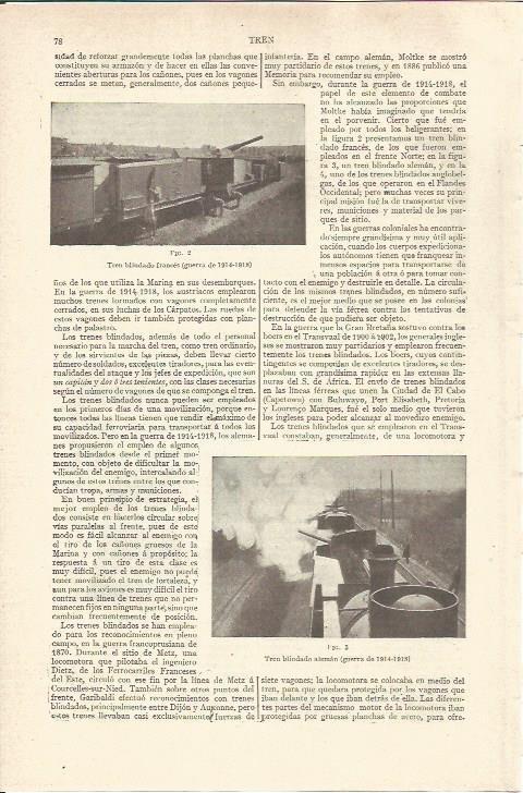 LAMINA V06477: Tren blindado frances 1914-1918