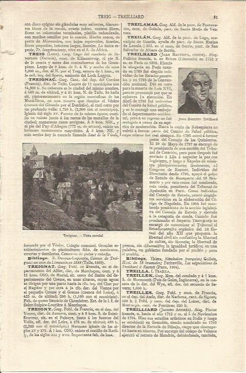 LAMINA V06472: Vista parcial de Treignac, Francia