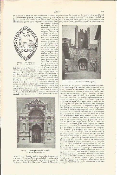 LAMINA V06489: Puerta de Santa Margarita en Trento, Italia
