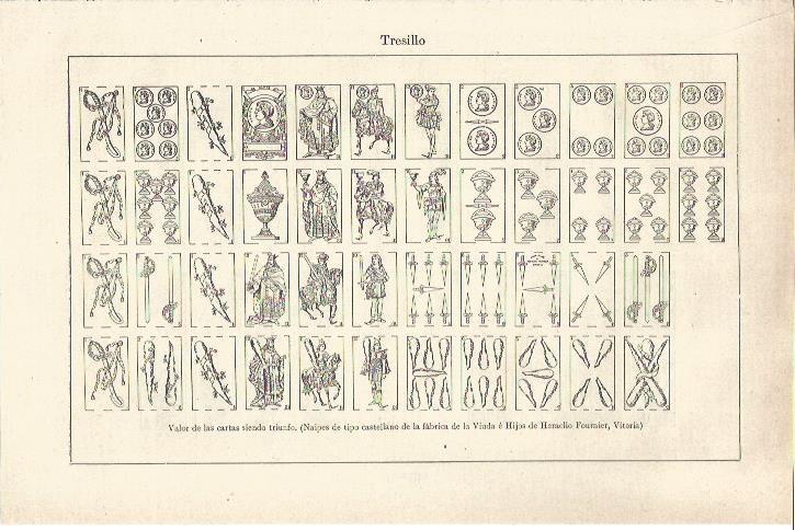 LAMINA V06493: Tresillo juego de cartas
