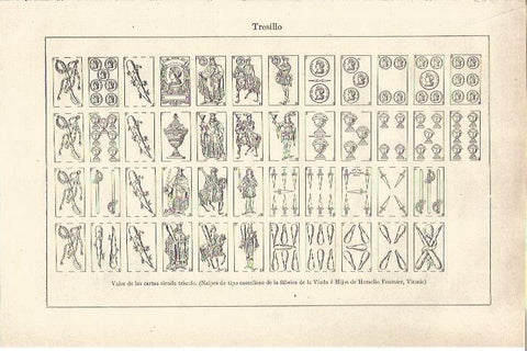 LAMINA V06493: Tresillo juego de cartas