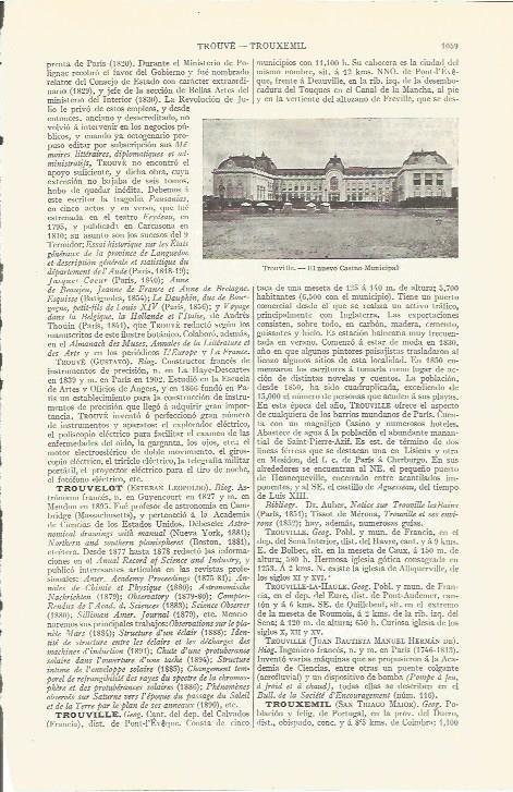 LAMINA V06630: Casino Municipal de Trouville Francia