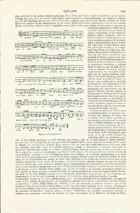 LAMINA V06631: Musica de los trovadores