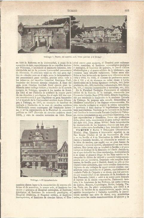LAMINA V06668: Castillo y Ayuntamiento de Tubinga Alemania