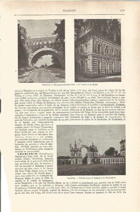 LAMINA V06654: Puente y Teatro de la Opera de Tsaritsin Rusia