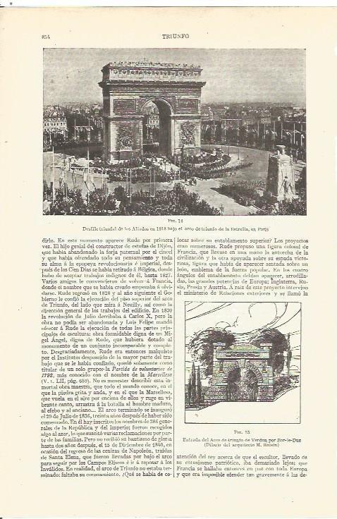 LAMINA V06587: Desfile de los Aliados bajo arco de triunfo de la Estrella 1918