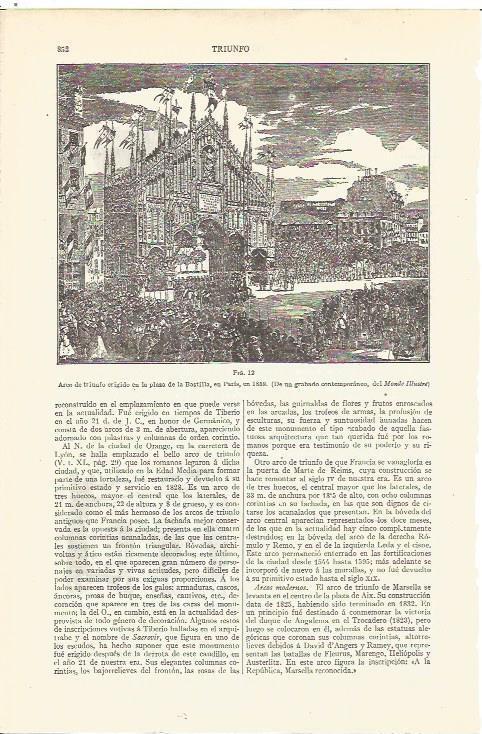 LAMINA V06586: Arco de triunfo en Paris en 1859
