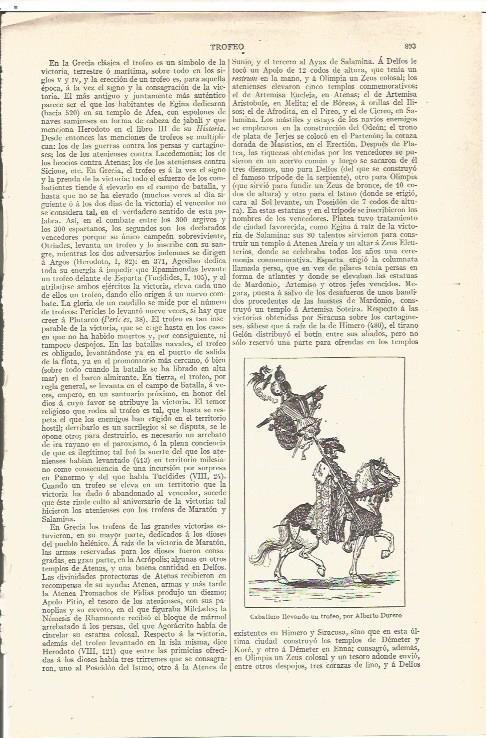 LAMINA V06591: Caballero llevando un trofeo, por Durero