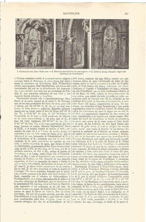 LAMINA V06615: Interior catedral de Trondhjem en Noruega