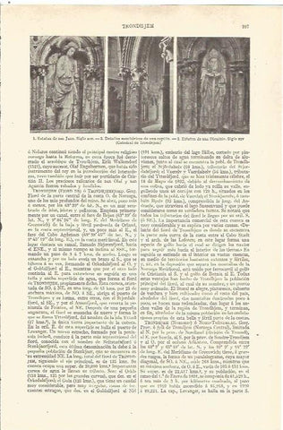 LAMINA V06615: Interior catedral de Trondhjem en Noruega