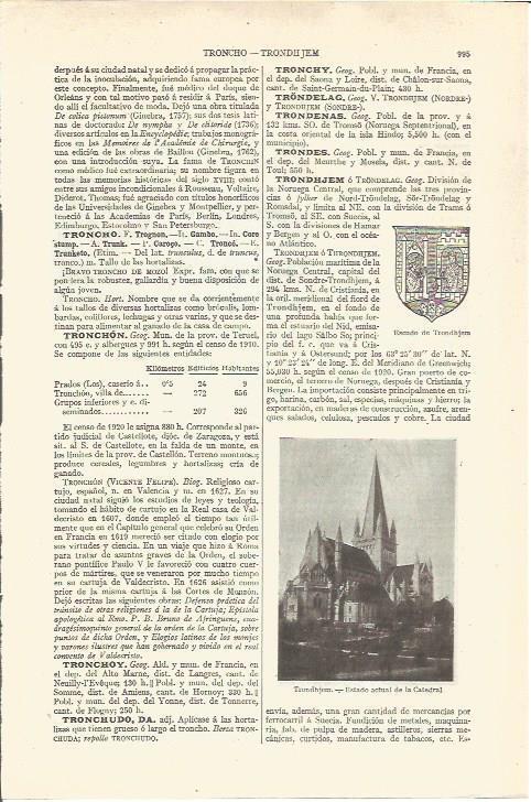 LAMINA V06614: Catedral y escudo de Trondhjem Noruega