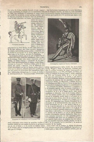 LAMINA V06613: Trompetas de caballeria y Guardia Civil