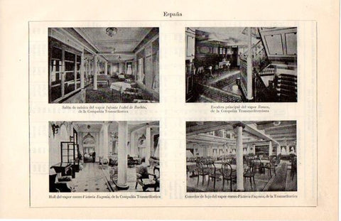 LAMINA V07154: Interiores del Victoria Eugenia y del Infanta Isabel