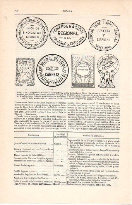 LAMINA V07160: Sellos de organismos oficiales de España