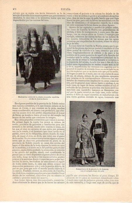 LAMINA V07182: Campesinos de Zamora con el traje tipico