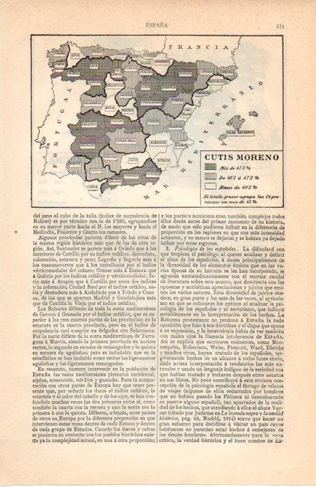 LAMINA V07174: Mapa cutis moreno en España
