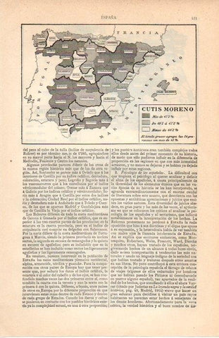 LAMINA V07174: Mapa cutis moreno en España