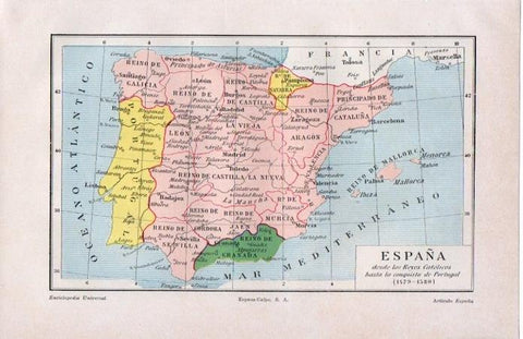LAMINA V07166: Mapa de España entre 1479 y 1580