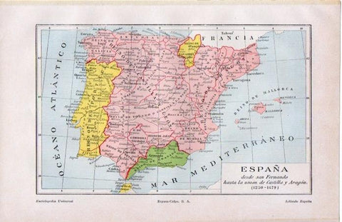 LAMINA V07165: Mapa de España entre 1230  y 1479