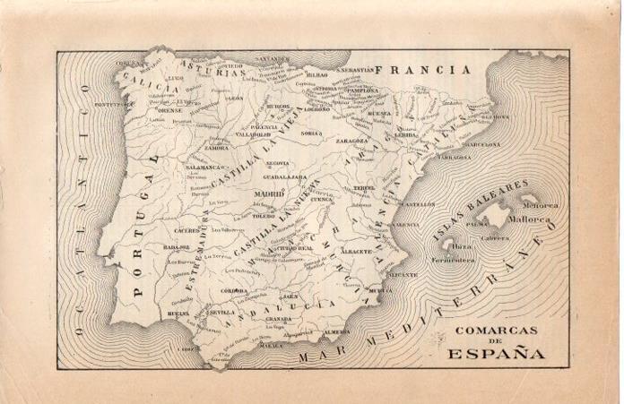 LAMINA V07164: Mapa comarcas de España