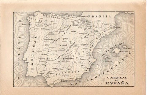 LAMINA V07164: Mapa comarcas de España