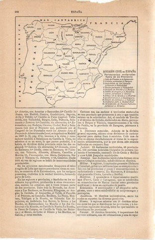 LAMINA V07163: Mapa division civil de España