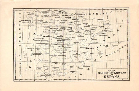 LAMINA V07094: Mapa magnetico tabular de España
