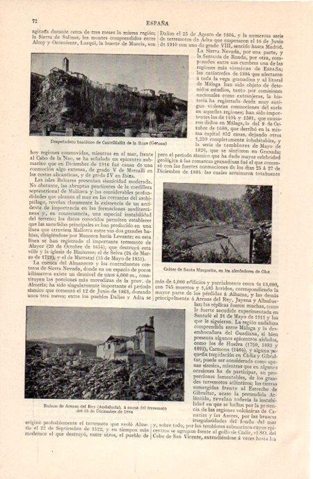LAMINA V07092: Despeñadero Castellfolit de la Roca (Girona) y ruinas de Arenas del Rey