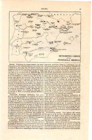LAMINA V07086: Mapa Meteoritos caidos en España