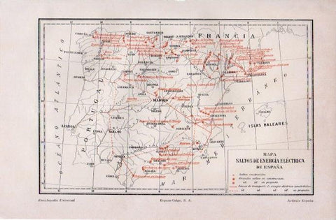 LAMINA V07131: Mapa de saltos de energia electrica de España