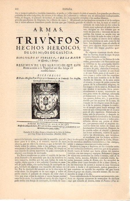 LAMINA V07187: Portada de Armas y triunfos de los hijos de Galicia 1662