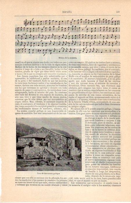 LAMINA V07188: Musica de muñeira. Casa de labradores gallegos