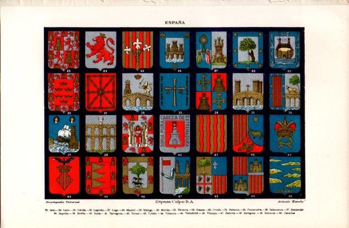 LAMINA V07258: Escudos de diferentes provincias de España